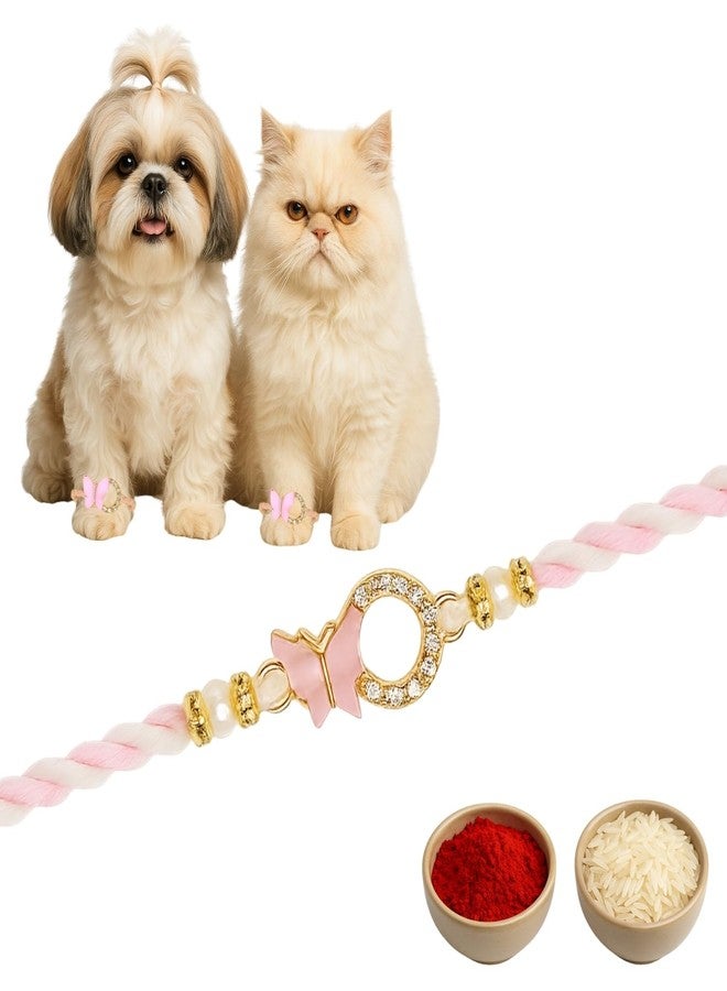 Western Era Stylish Pet Rakhi for Dog & Cat | Roli Chawal | Handcrafted Raksha Bandhan Gift for Your Furry Brother | Love, Tradition & Bonding | Designer Rakhi | Celebrate Pawsome Love (Style 35) - Image 1